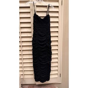 AFRM ruched stretch lace dress